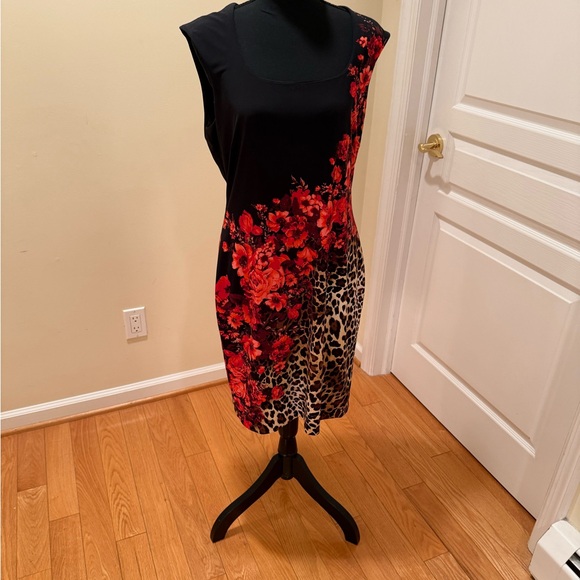 Cache Beautiful Floral and Leopard Print Dress, excellent condition size L - Picture 3 of 9